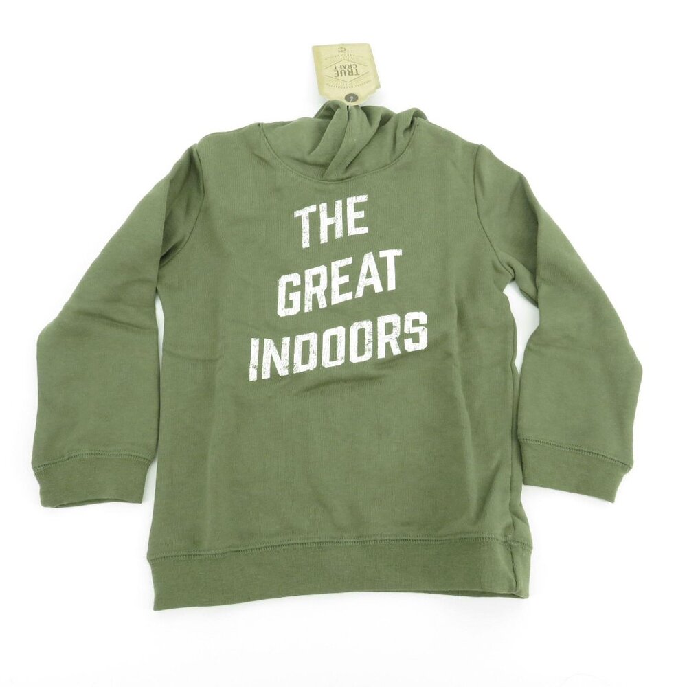 True Craft The Great Indoors Boy's Olive Green Hoodie 4 NWT $36